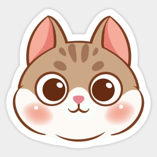 Cartoon cute cat face Sticker